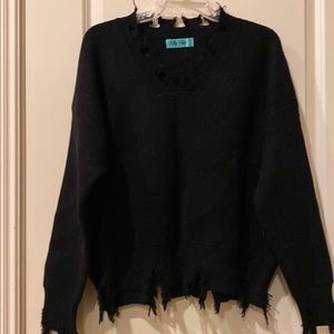 Black cutout sweater
